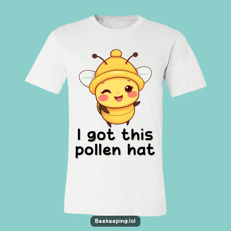 Funny Bee Pollen Hat T-Shirt: Hilarious Happy Bee Wearing a Hat Gift!