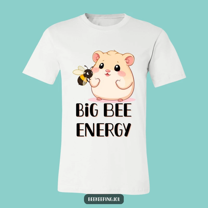 Funny Hamster Bee T-Shirt: Wide-Eyed Reaction for Comedic Style