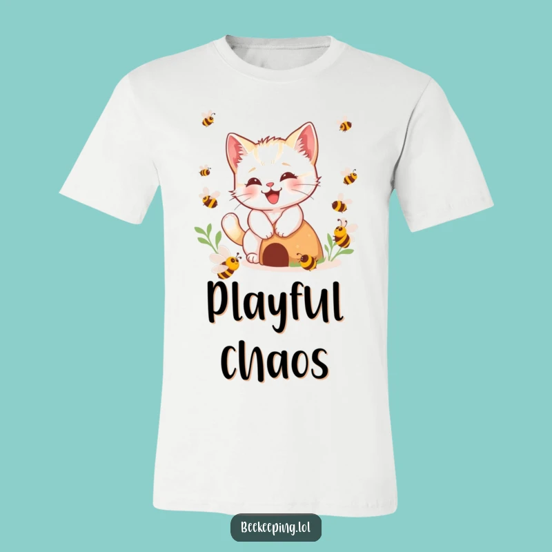 Funny Kitten Bee T-Shirt - Playful & Cute, Perfect Funny Gift