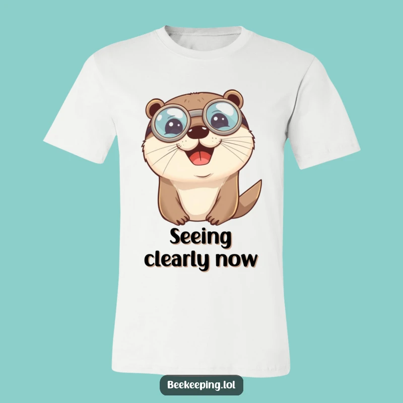 Funny Otter Goggles T-Shirt: Cheerful Water Creature Tee, Hilarious Gift Idea