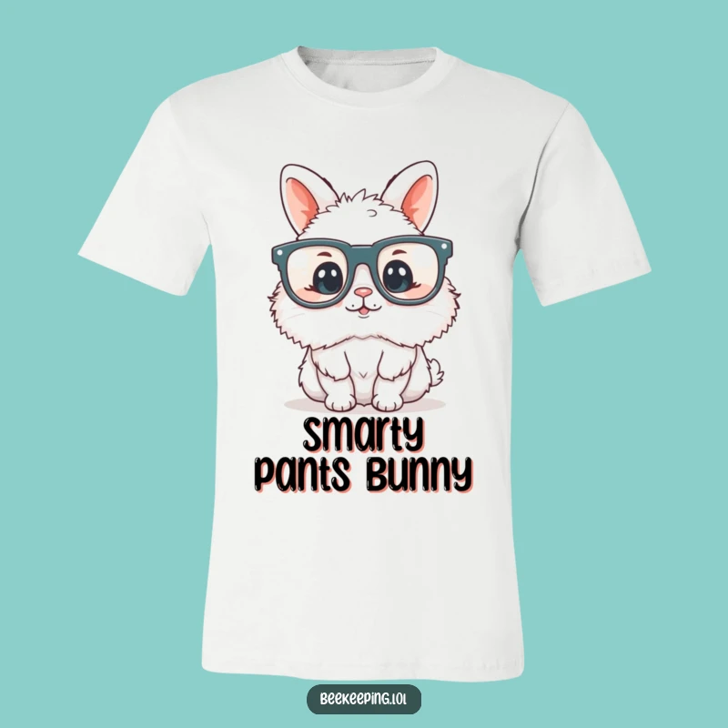 Funny Bunny Bookworm T-Shirt - Fluffy Reader with Glasses, Hilarious & Cute Gift Tee
