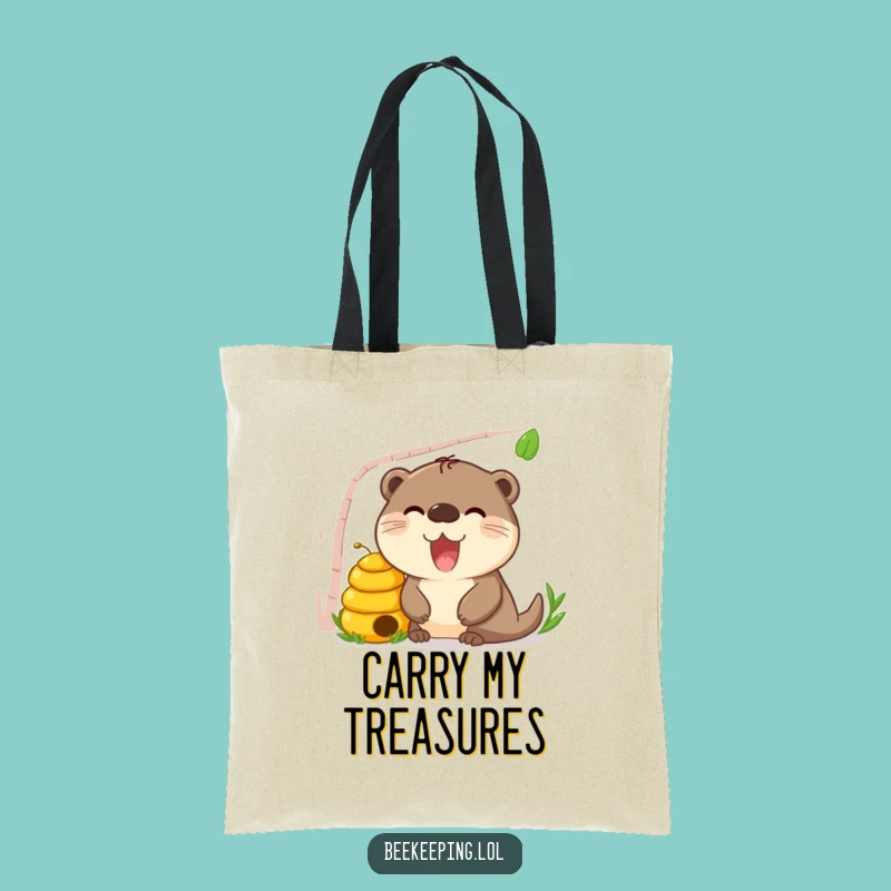 Funny Otter Beehive Tote Bag: Curious Otter Collector, Practical Animal Lover Carryall