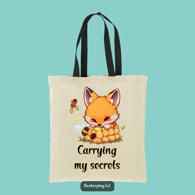 Funny Tote Bag: Curious Fox Beehive - Everyday Explorer Gift