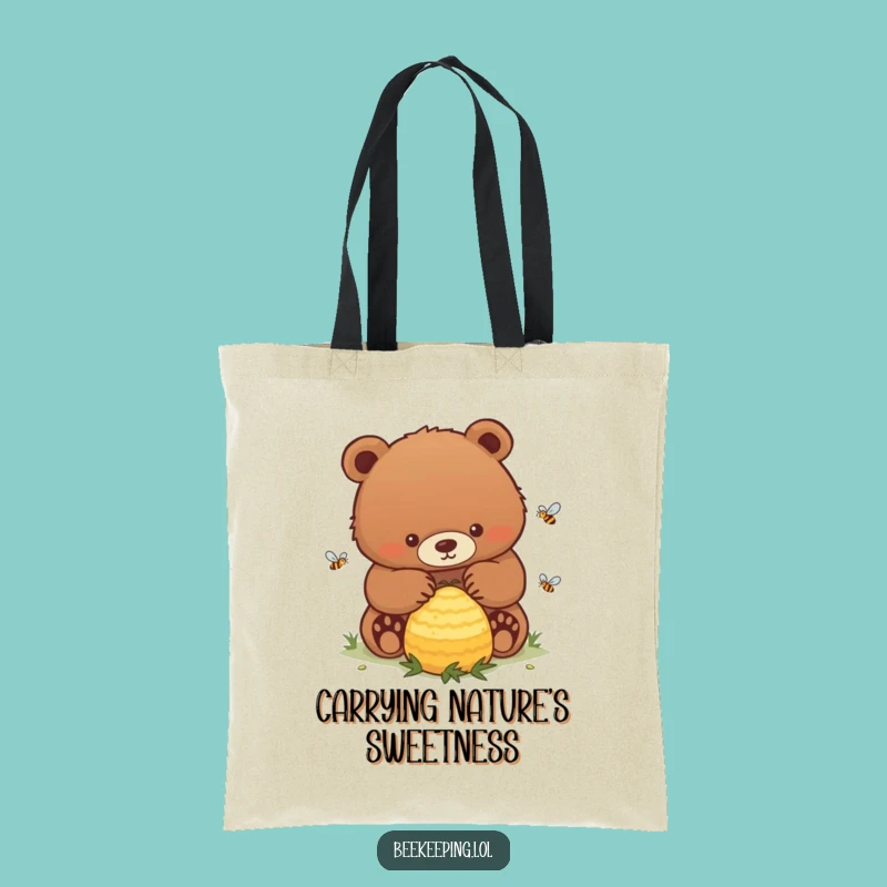 Funny Bear Hive Tote Bag: Practical Bear Tending a Buzzing Gift!
