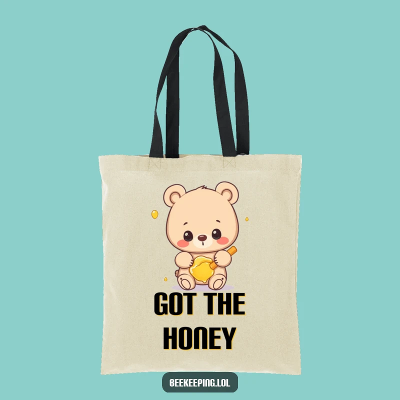 Funny Bear Honey Tote Bag - Humorous Eco-Friendly Bag, Sweet Gift