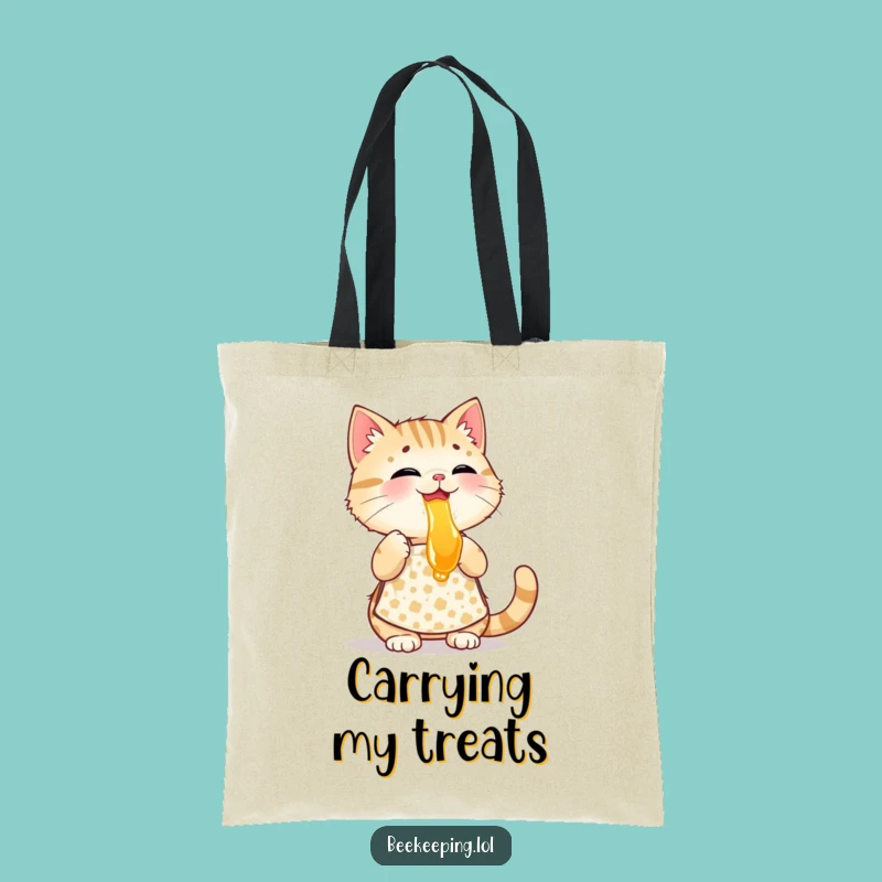 Funny Cat Beekeeper Tote Bag - Durable Apron Honey Tasting Pouch, Great Humorous Gift