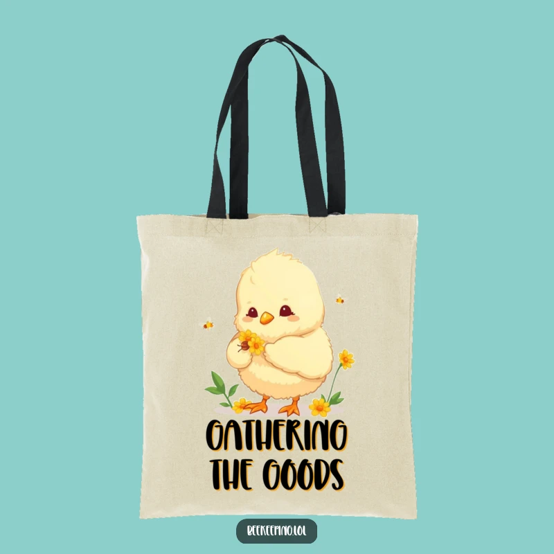 Funny Chick Nectar Tote Bag - Sweet Helper Carryall - Eco-Friendly Gift