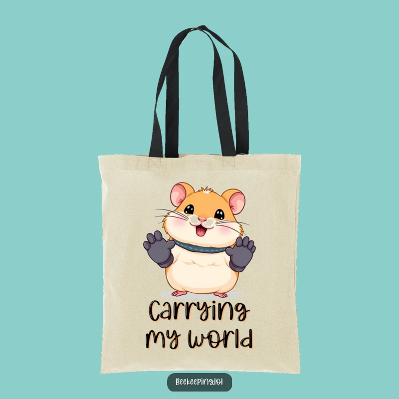 Funny Hamster Work Tote Bag - Tiny Tasks Tote - Eco-Friendly Gift