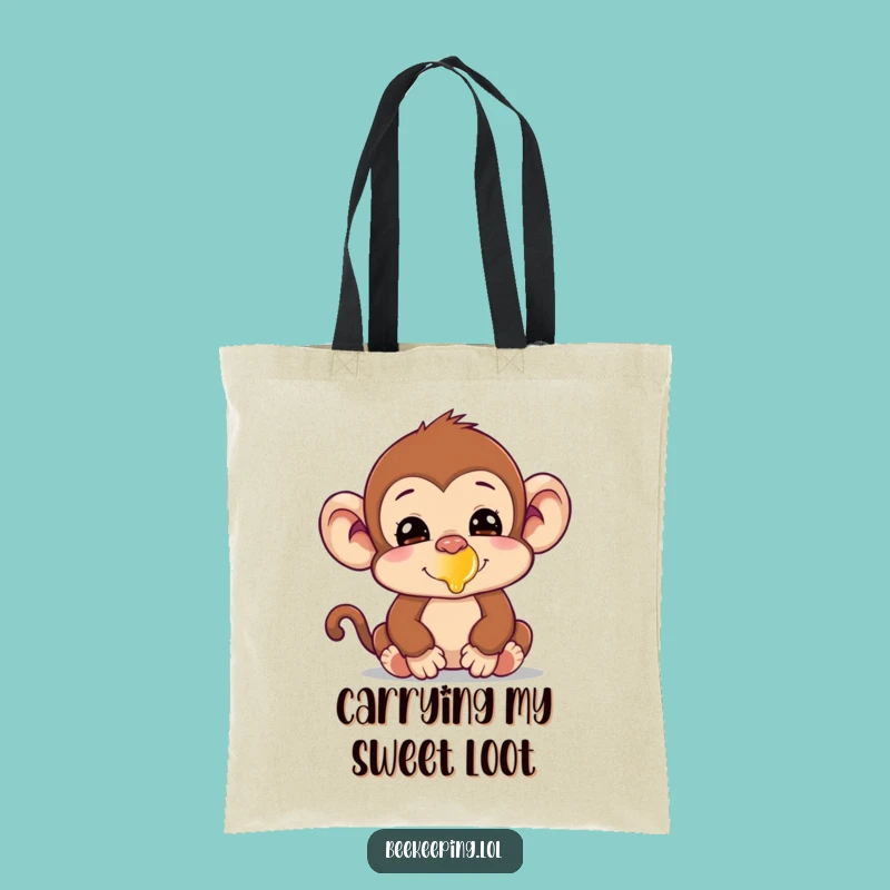 Funny Monkey Honey Nose Tote Bag: Silly Primate Carry-all, Hilarious Accessory