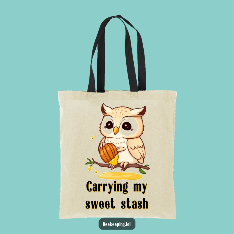Funny Owl Honey Gathering Tote Bag: Carry Your Essentials with a Wise Bird - Gift!