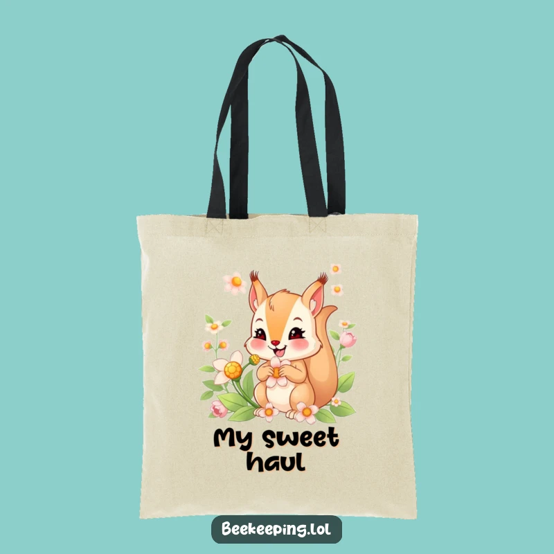 Funny Squirrel Nectar Tote Bag: Smiling Squirrel Carryall, Charming Funny Gift