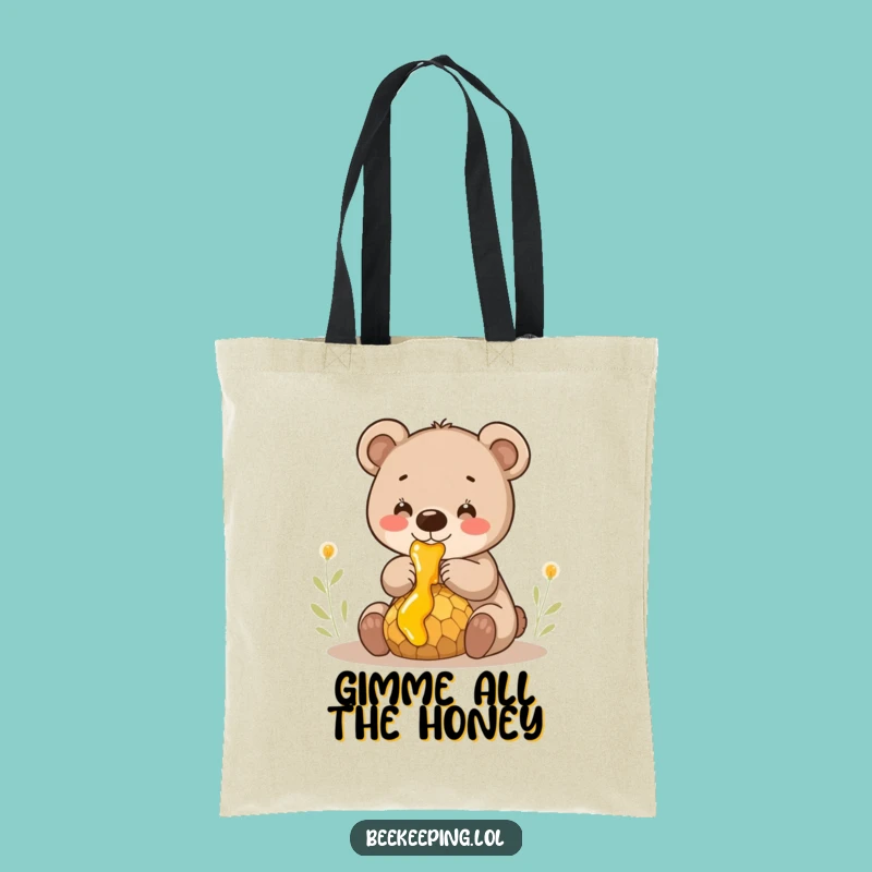 Funny Bear Cub Honey Tote Bag - Durable Sweet Comb Pouch, Great Humorous Gift