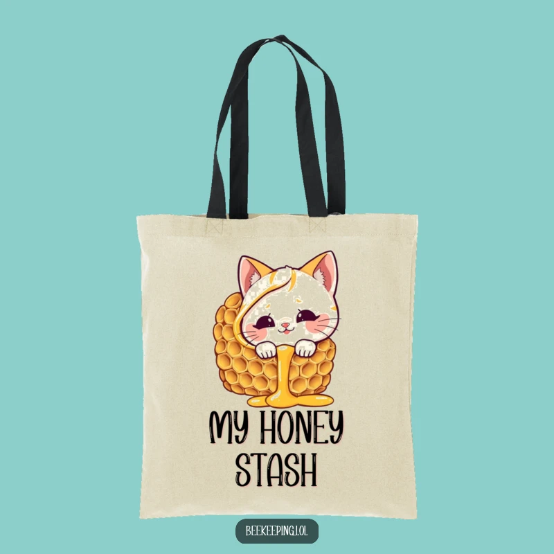 Funny Cat Honeycomb Tote Bag - Carry Sweetness, Perfect Funny Gift